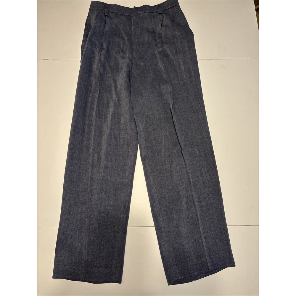 Linda Allard Ellen Tracy Gray Dress Pants Slacks Wool Blend Pleated Sz 10 Petite